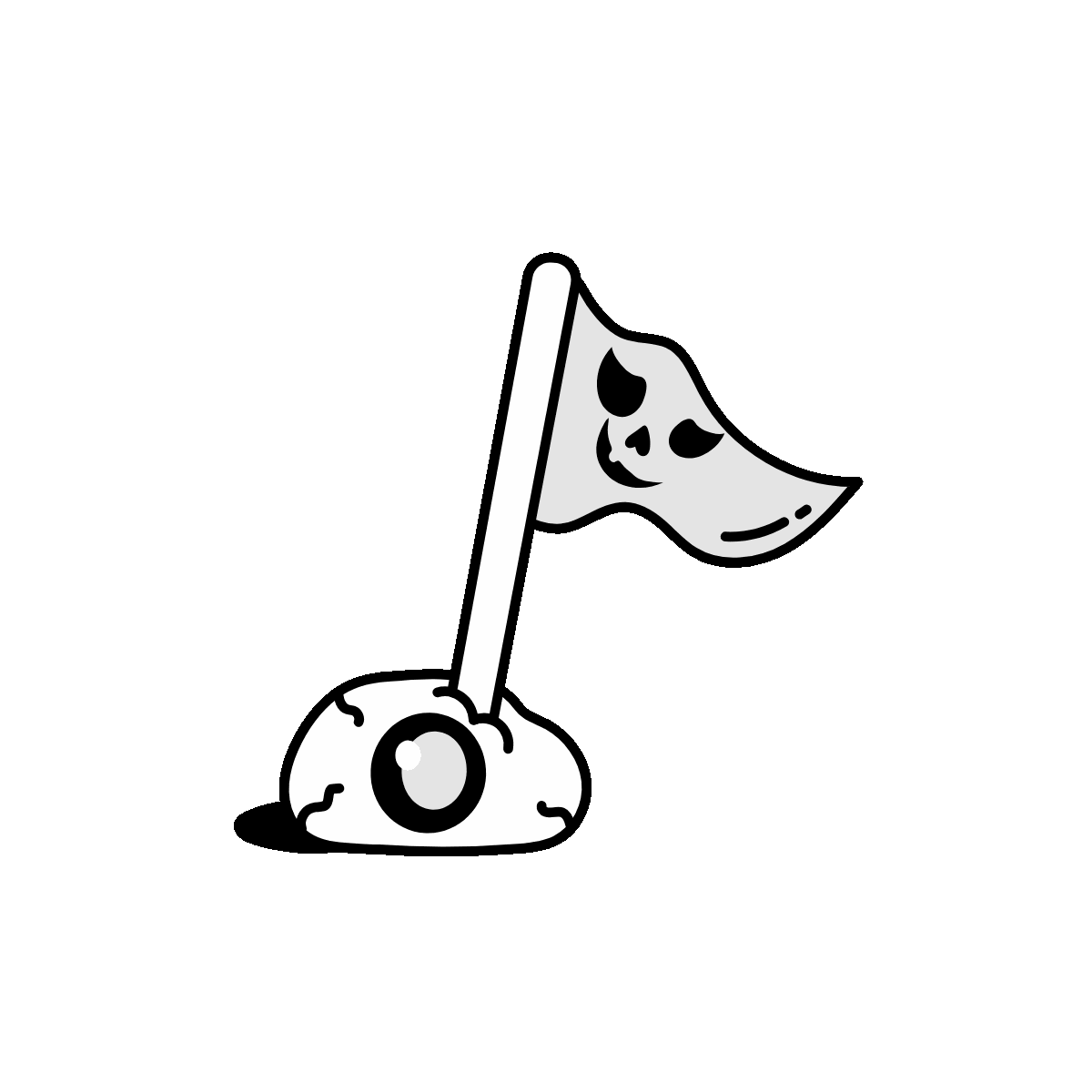 Animated Scary Flag Halloween Icon Design