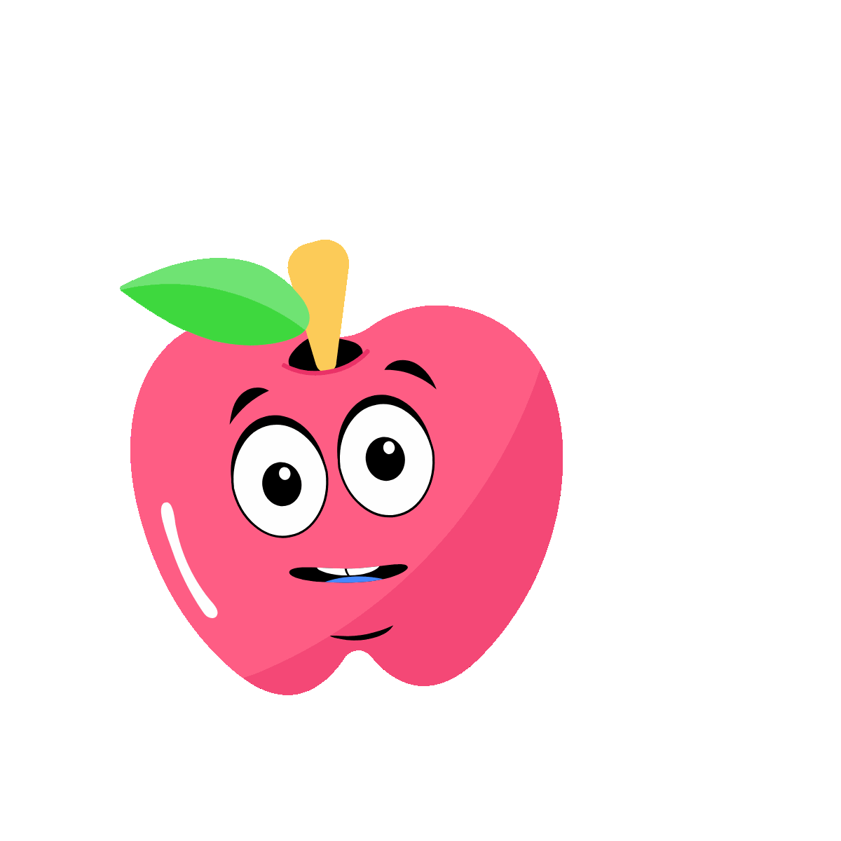 Cute apple character icon