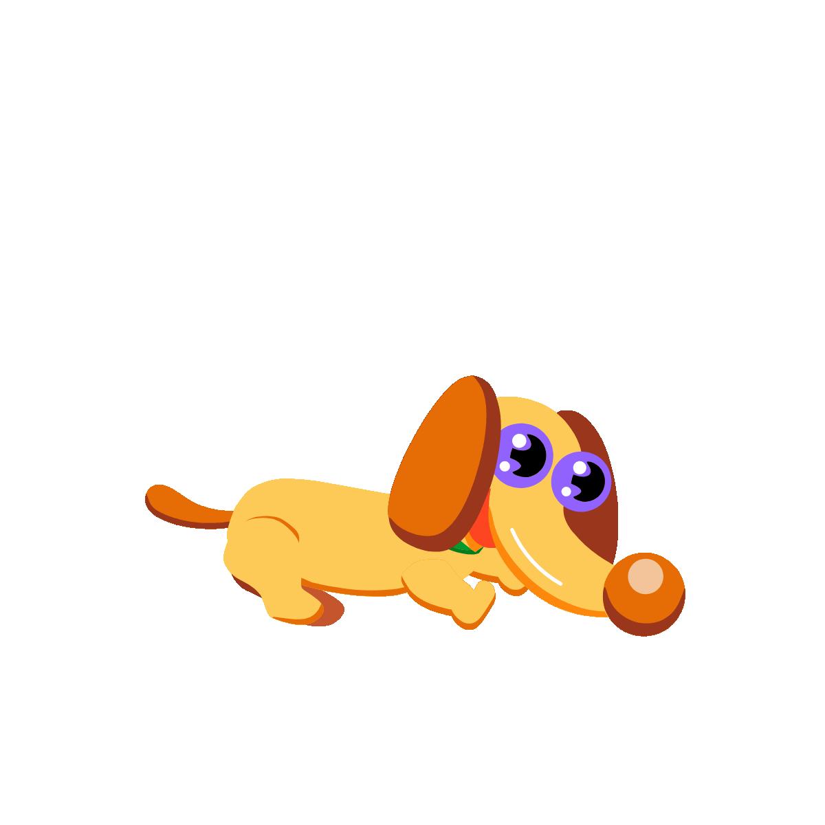 Animated Dog Jumping on a Trampoline