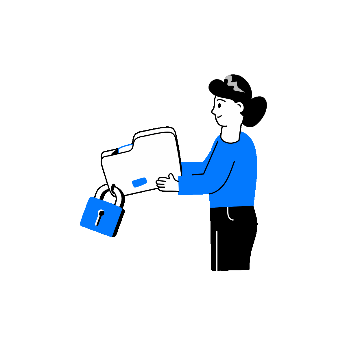 File Encryption Doodle Animated Illustration