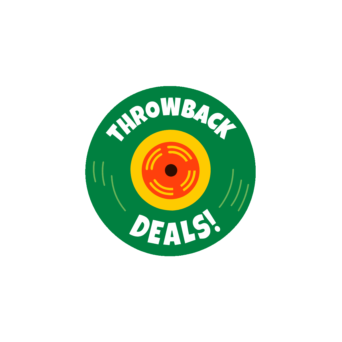 Disc with animated throwback deals text