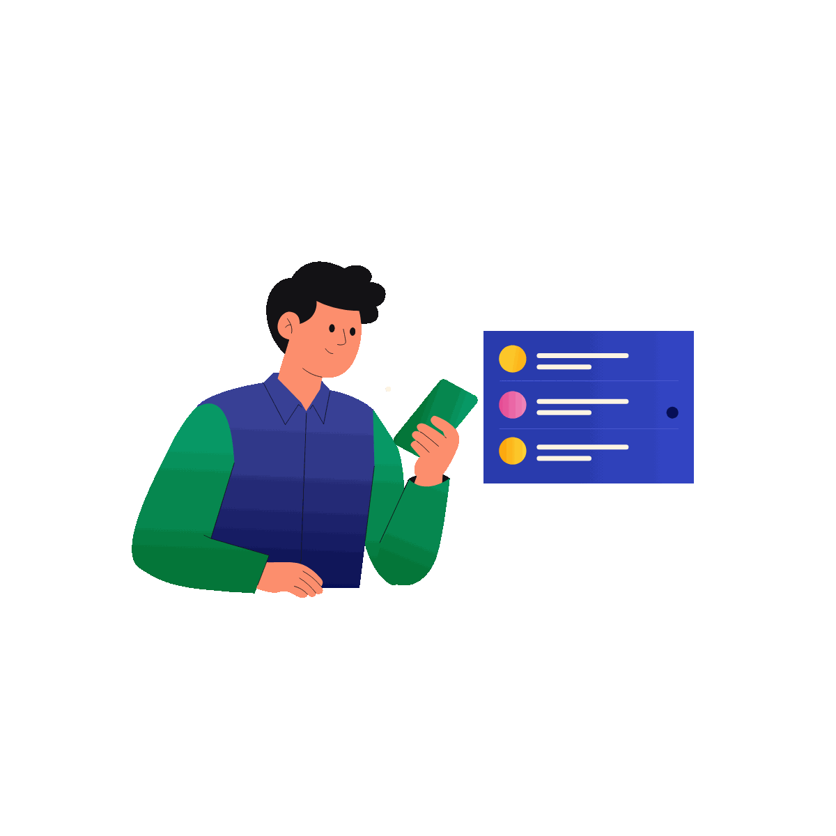 Professional checking mobile notifications