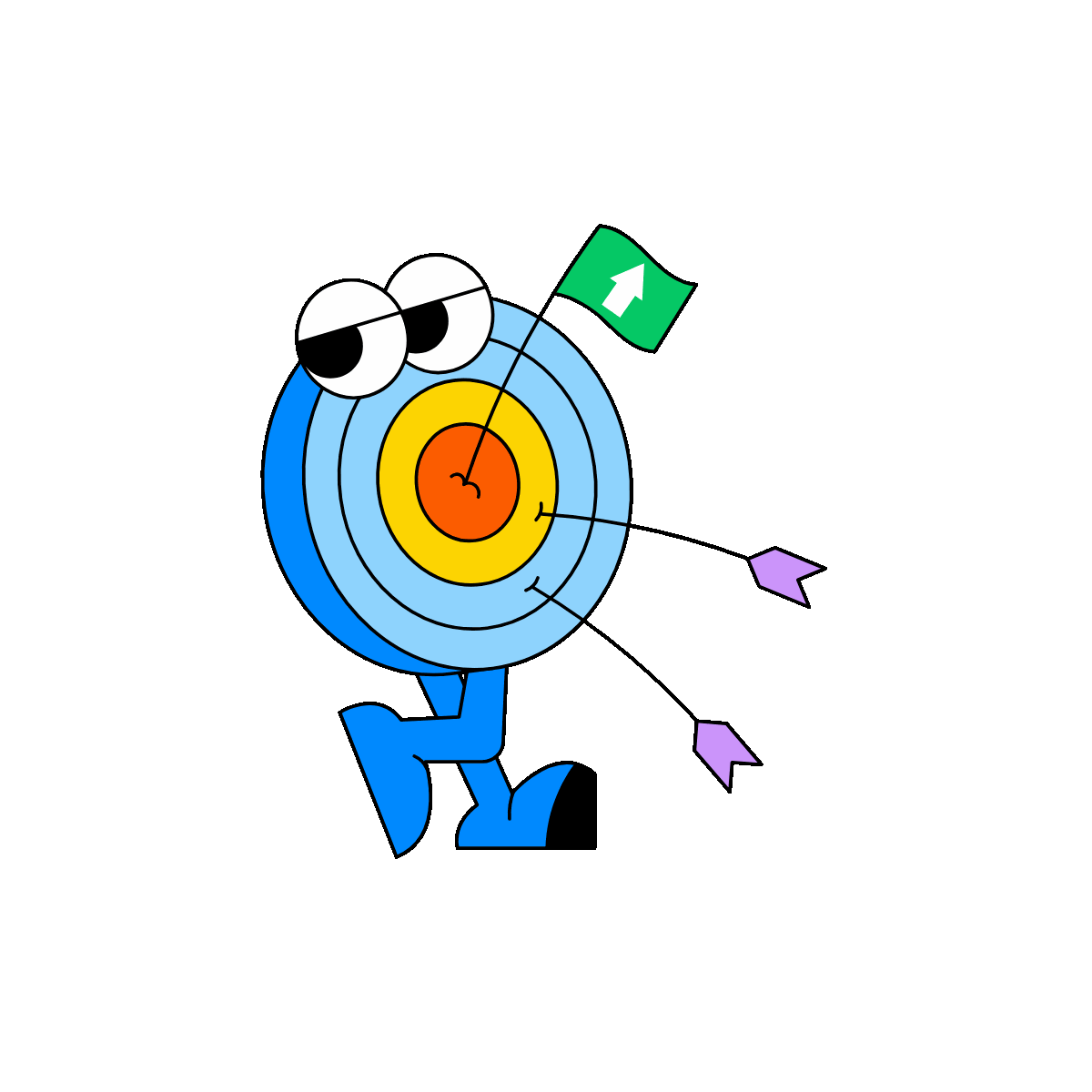 Character achieving a business goal