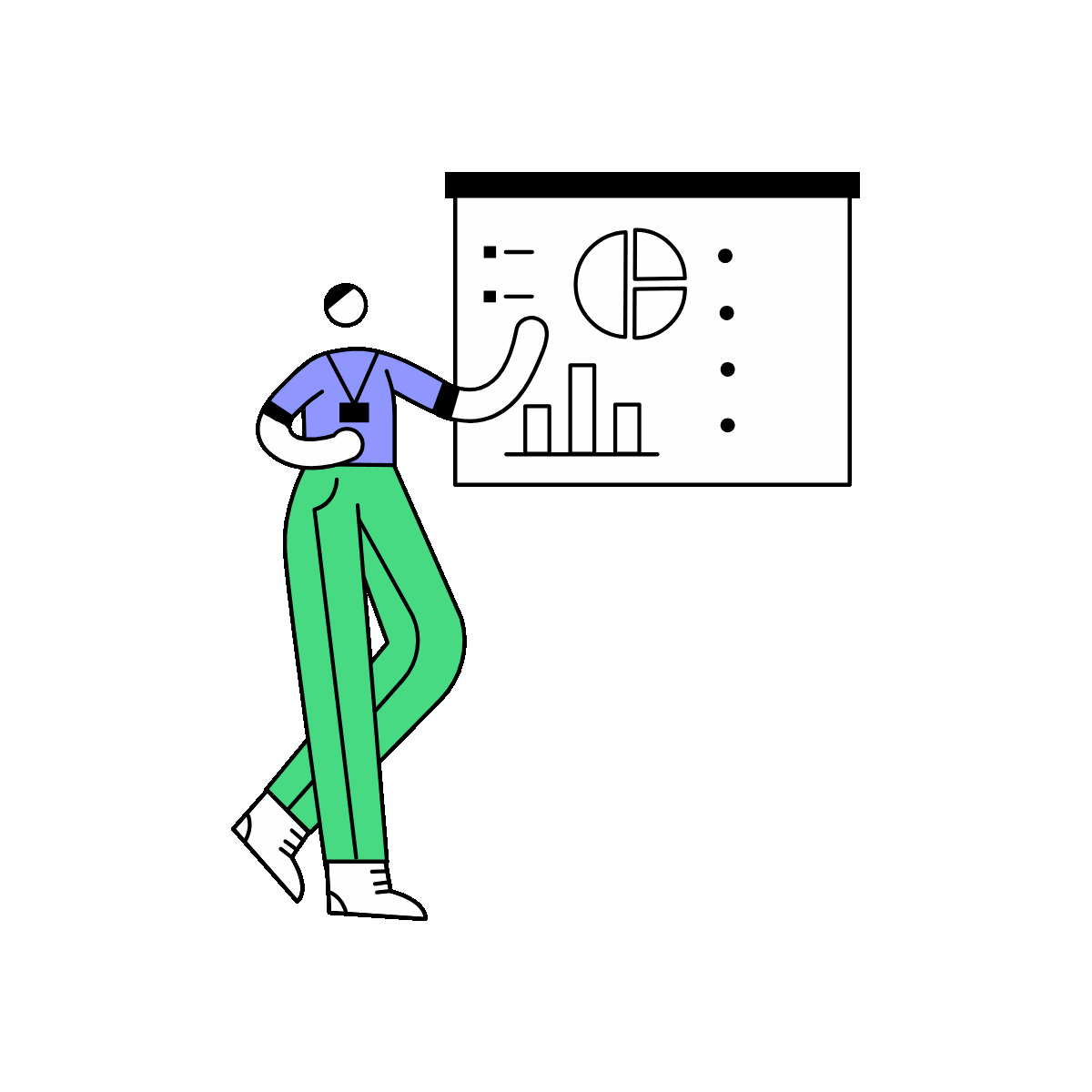 Flat Animated AI Assistant Illustration