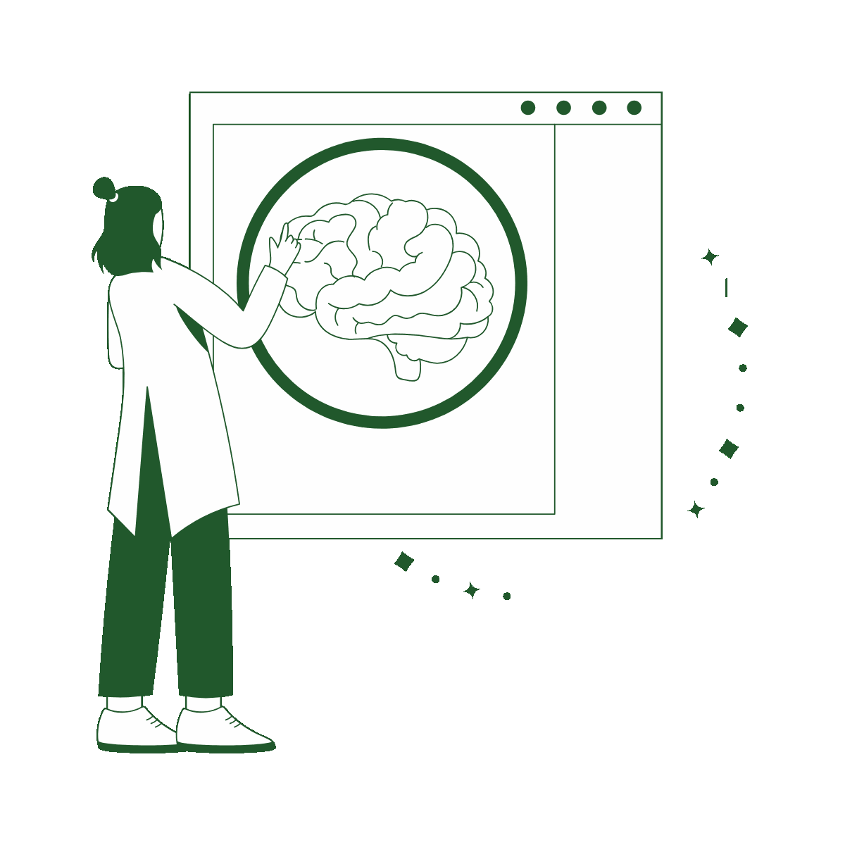 AI Research Drawing Style Illustration