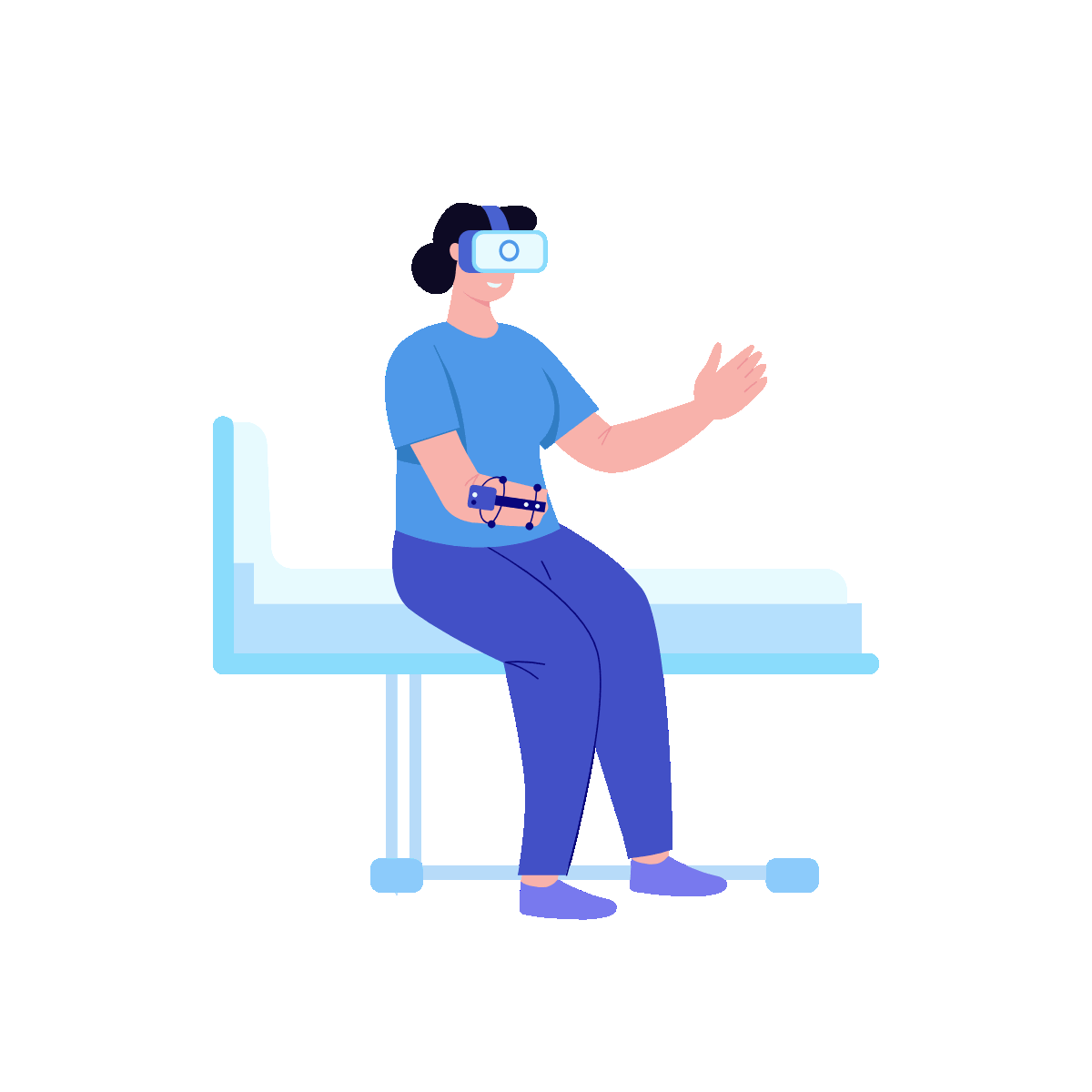 Mirror Therapy Flat Animated Illustration
