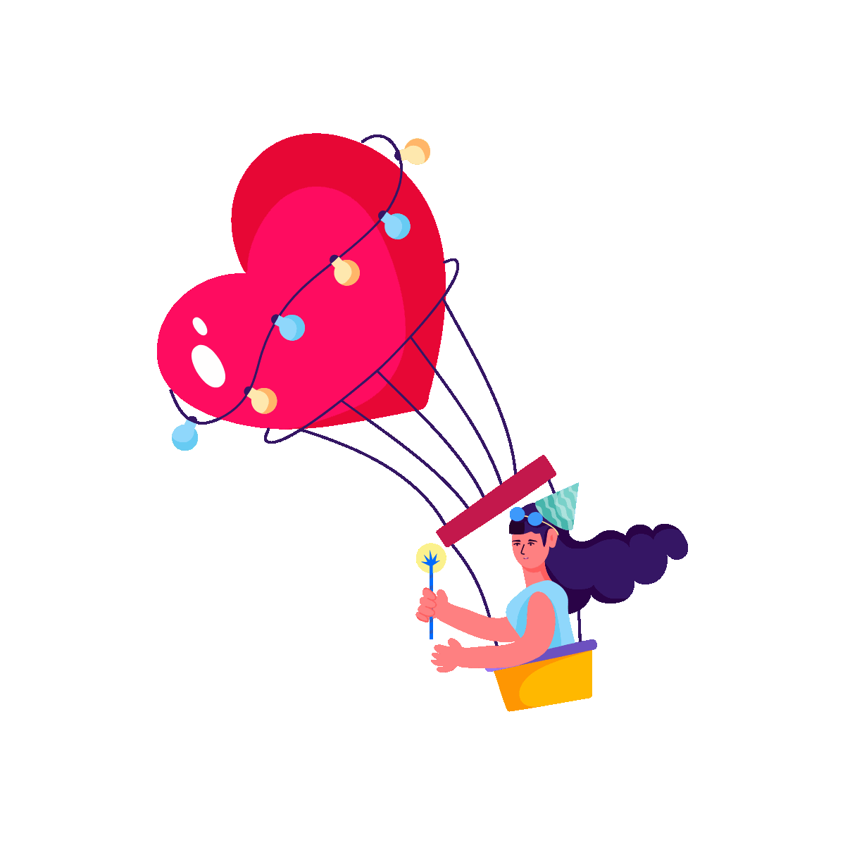Person Enjoying a Fun Balloon Birthday Ride