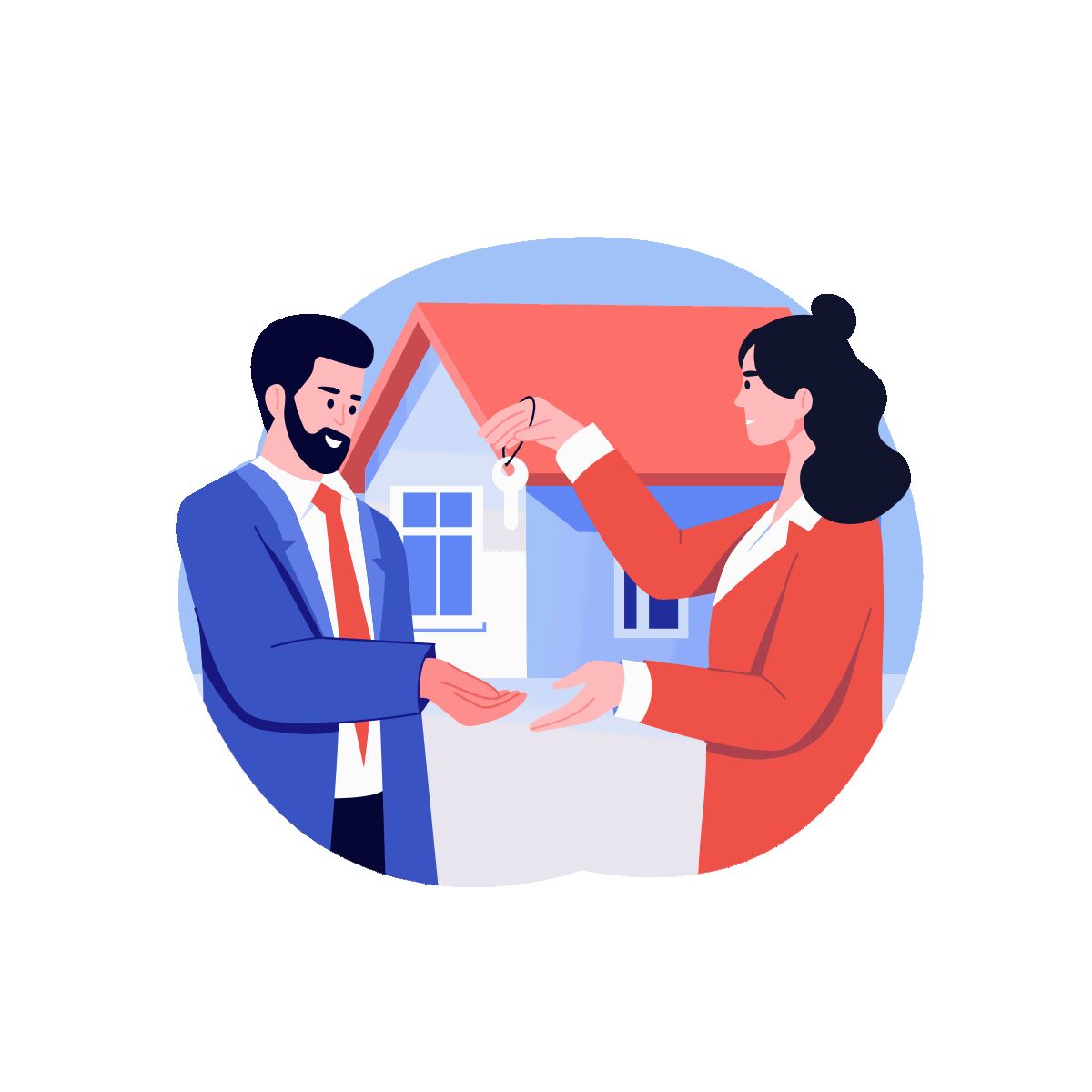 House Ownership Flat Animated Illustration