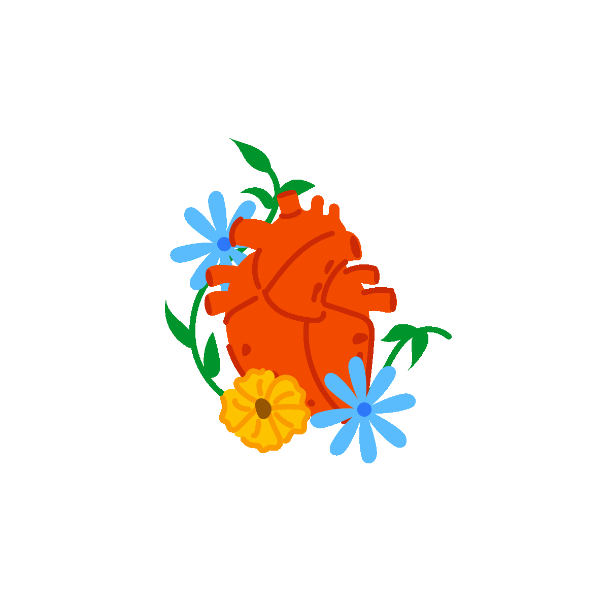Peaceful Heart Flat Animated Sticker