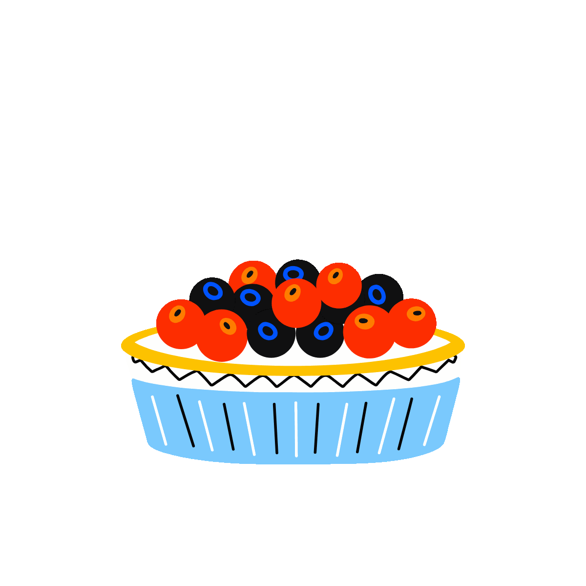 Tart love animated flat style sticker
