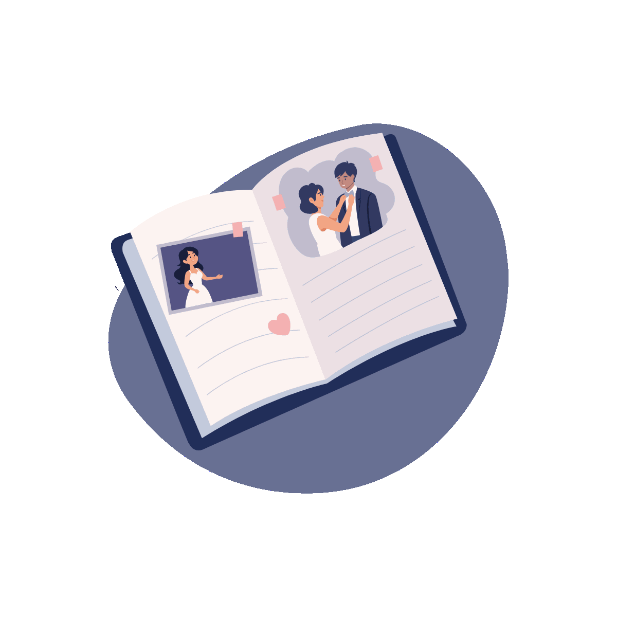 Wedding Scrapbook Flat Animation Design