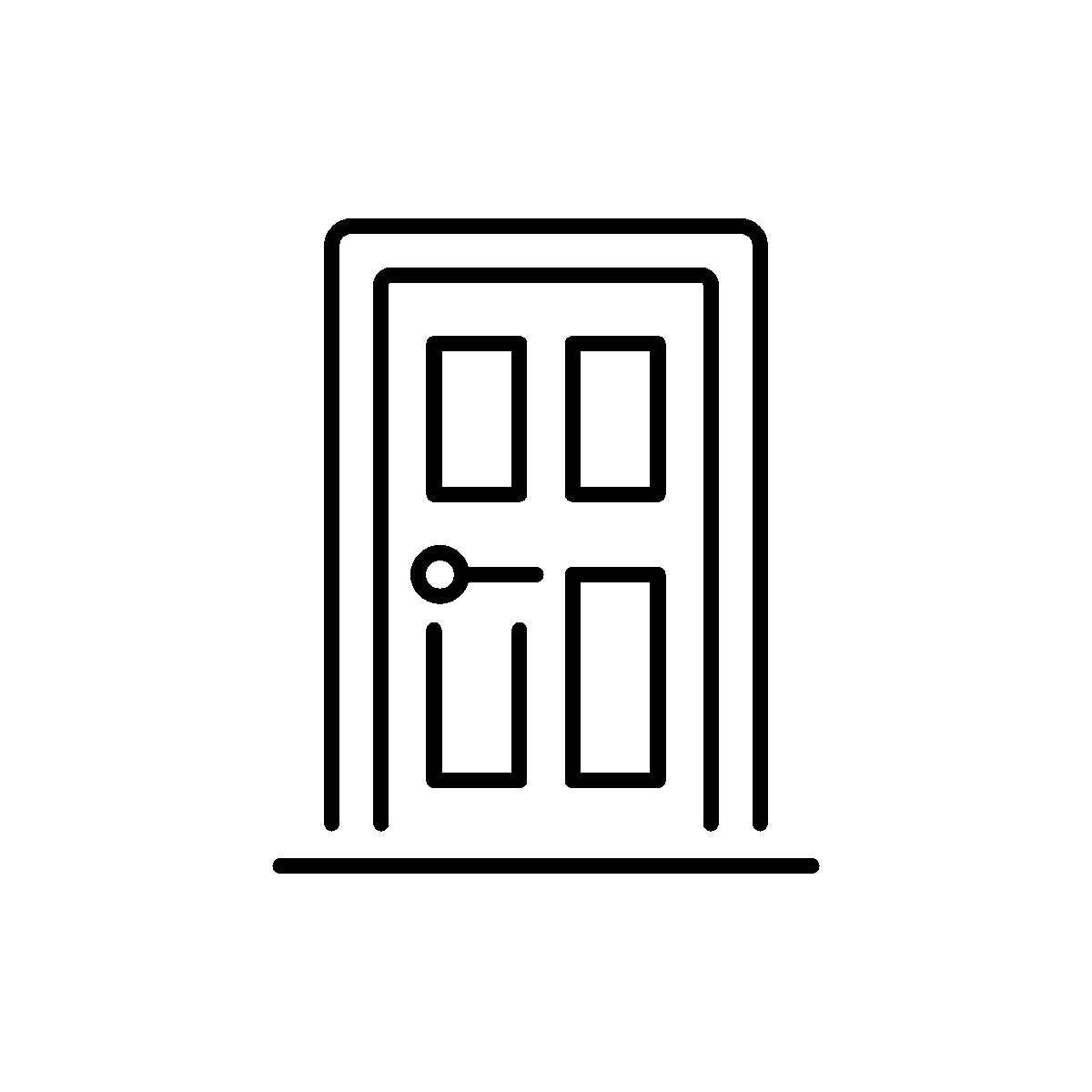 Animated icon of a wooden door design