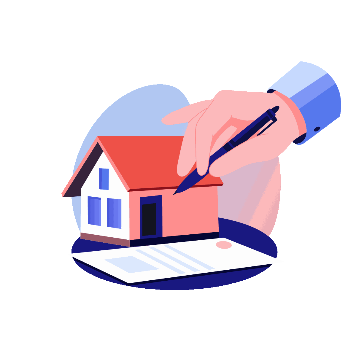 Signing Contract Flat Animated Illustration