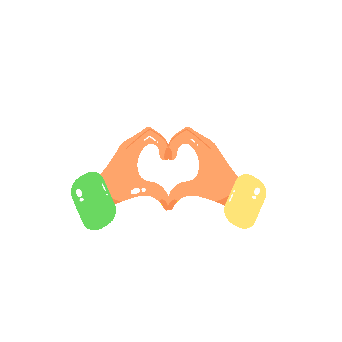 Heart Gesture Animated Flat Sticker Design