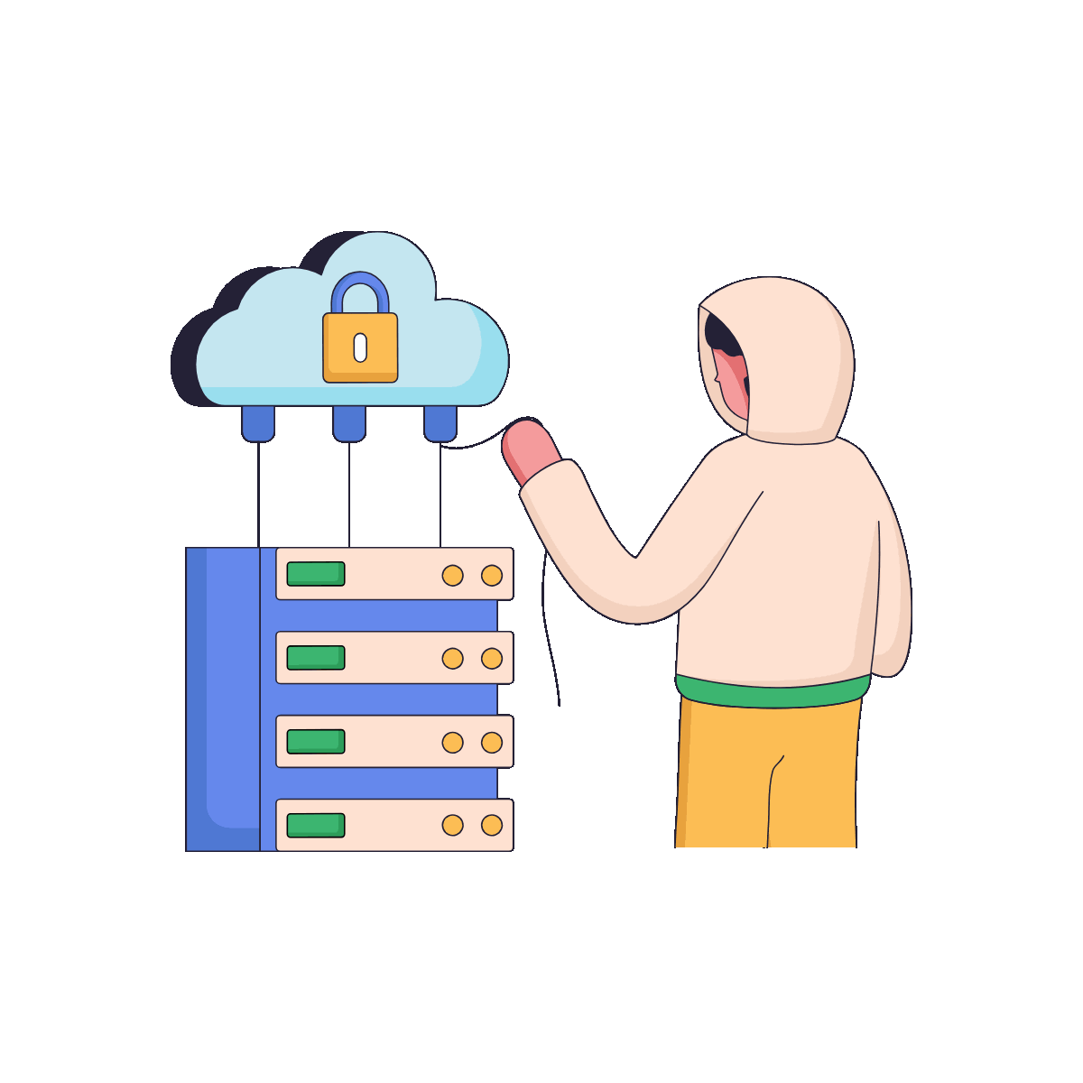 Flat Animated Cloud Server Illustration
