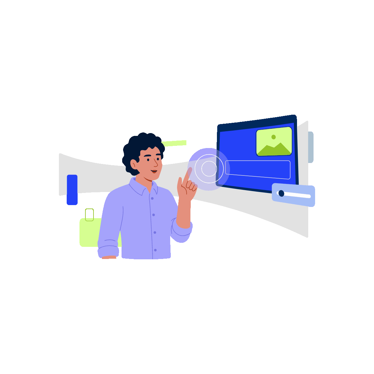 Designer reviews interactive UI controls.