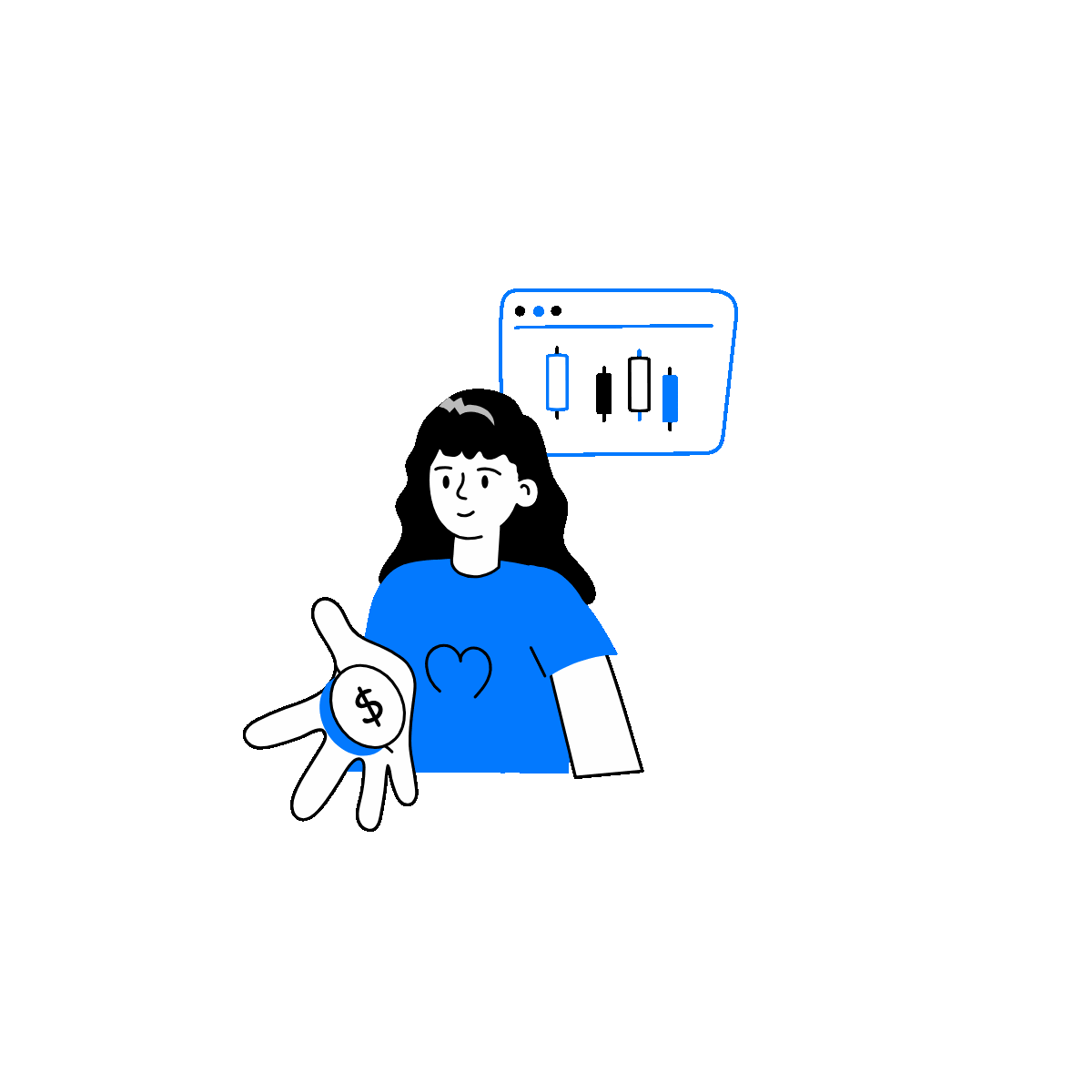 Online Broker Doodle Animated Illustration