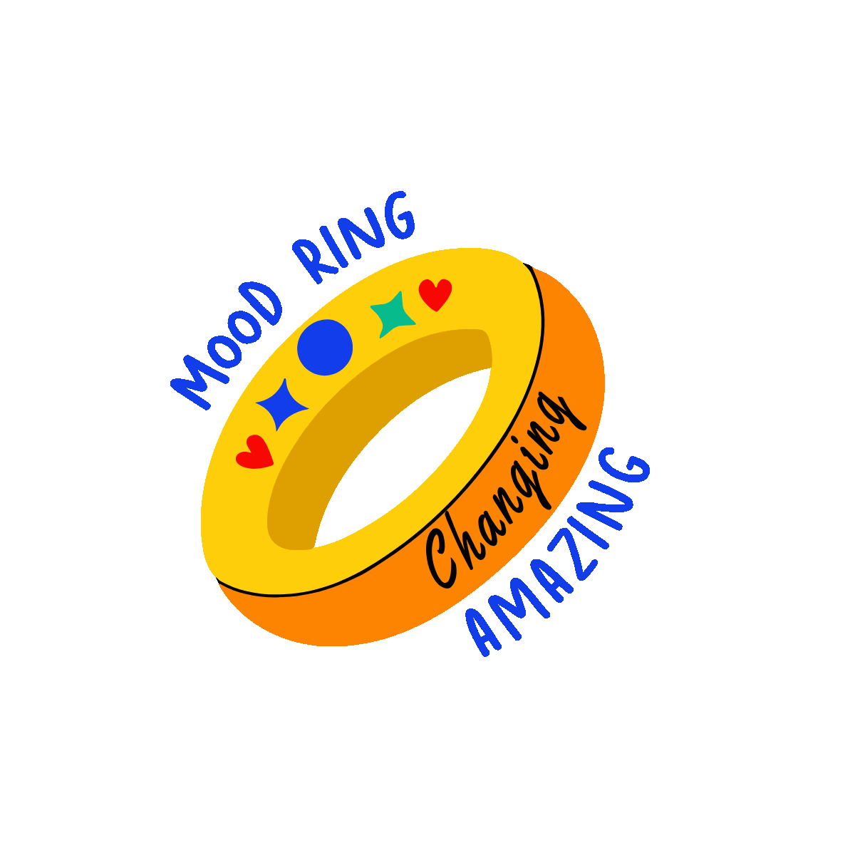 Mood Ring Flat Animated Sticker Design