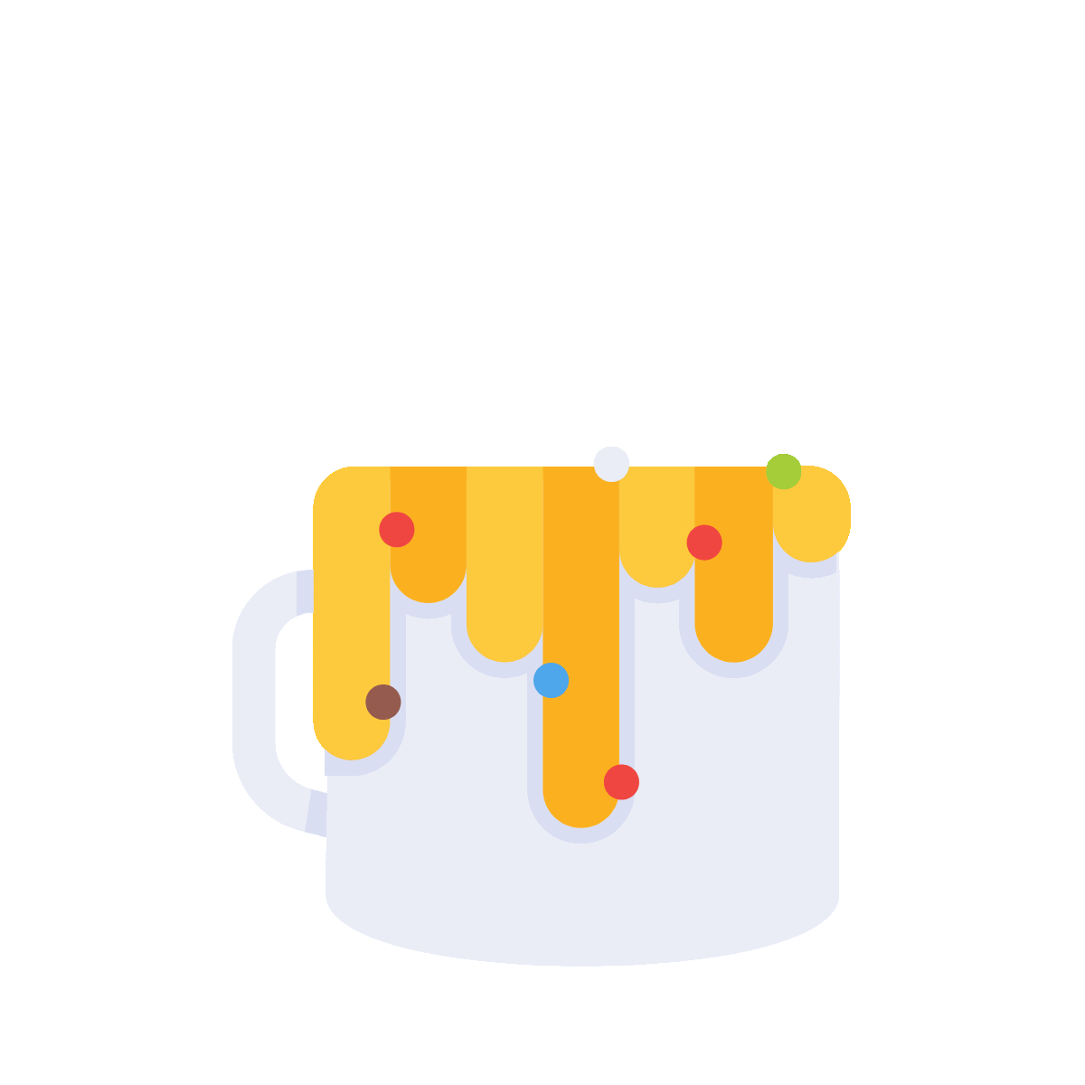 Gingerbread coffee animated flat icon