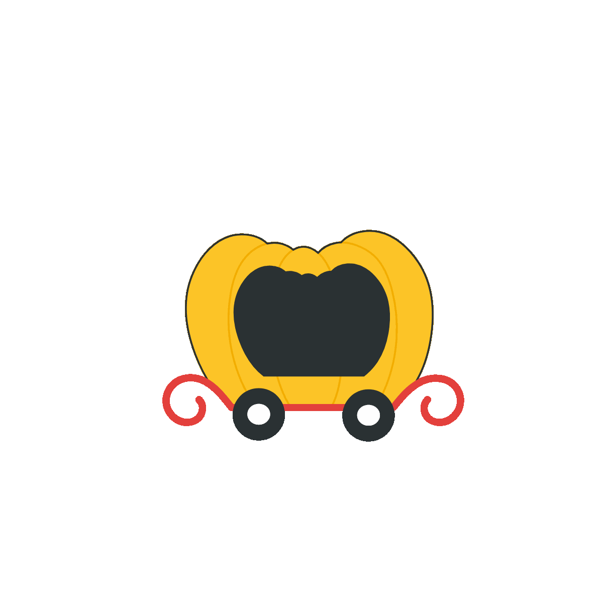 A pumpkin cart halloween doodle sticker