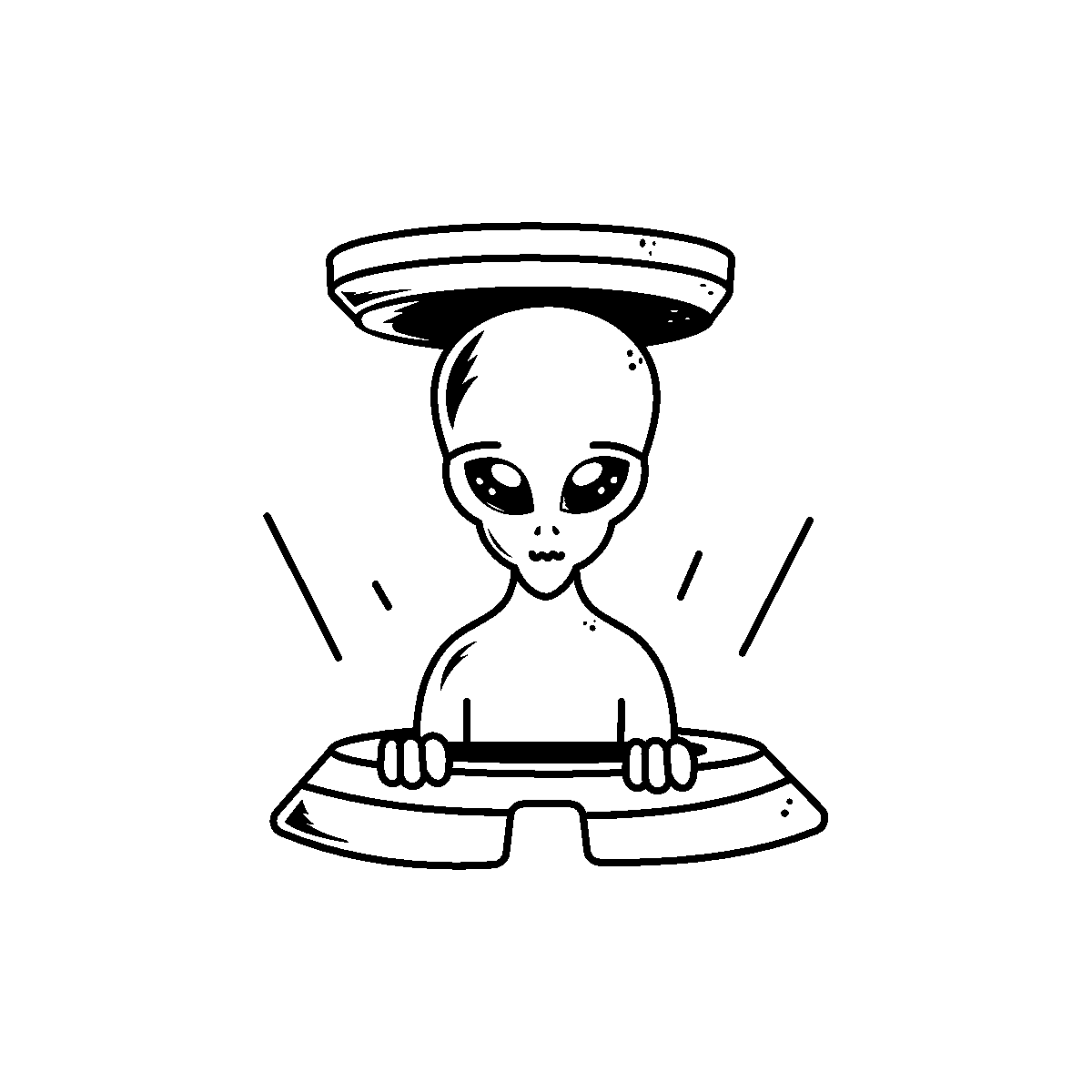 Animated Alien Portal Doodle Icon Design