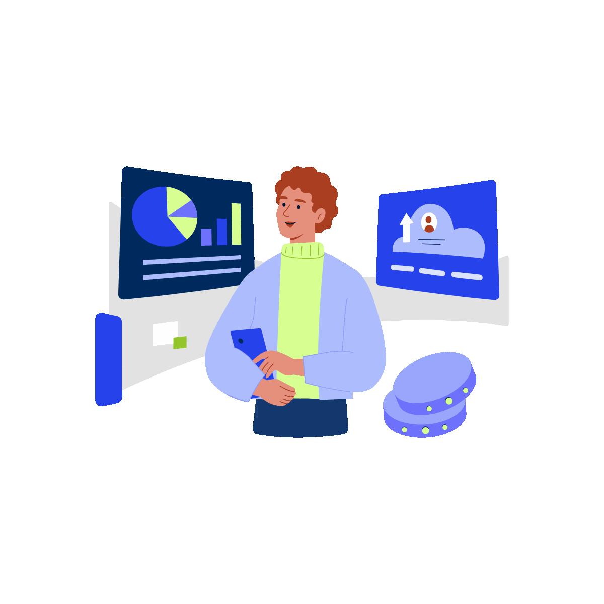 Specialist reviews stored database data.