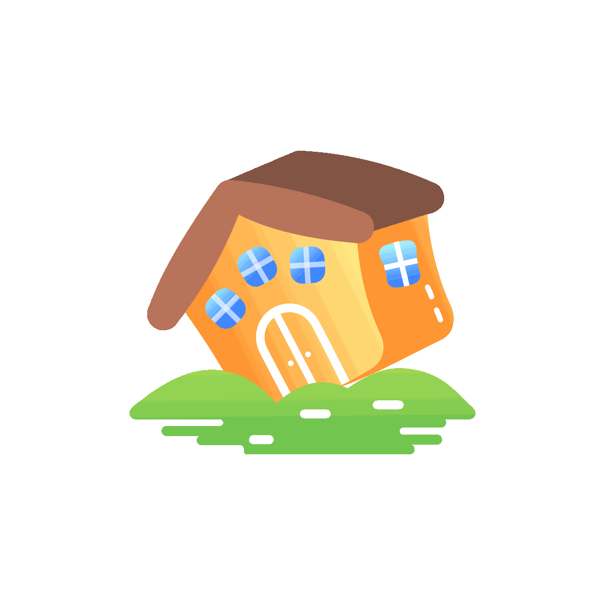Animated Flood Icon in Flat Style Art