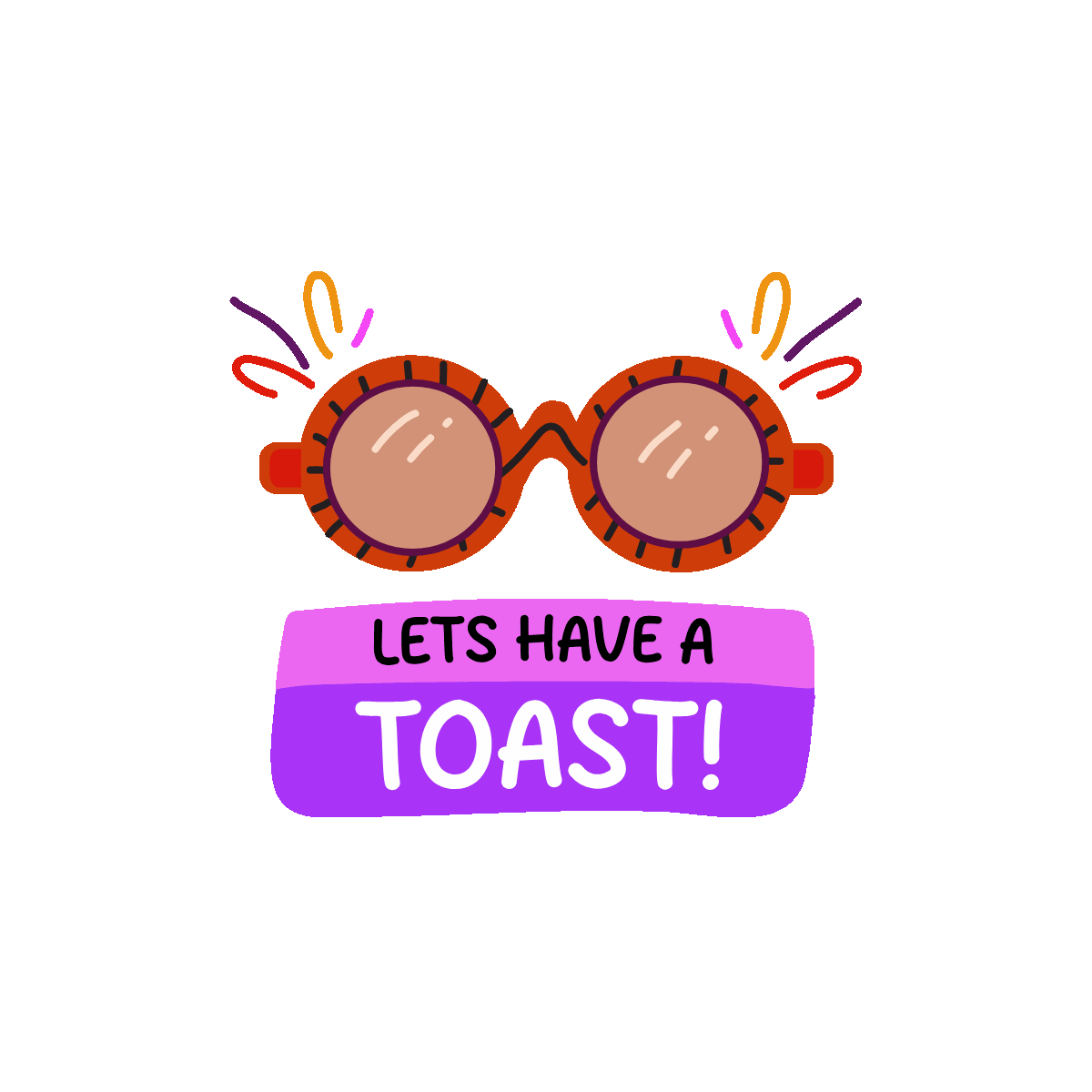Goggles Flat Animated Sticker Design