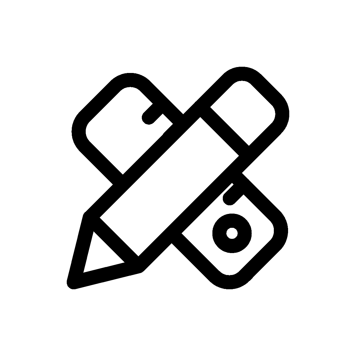 An outline hover animation of crafting tool