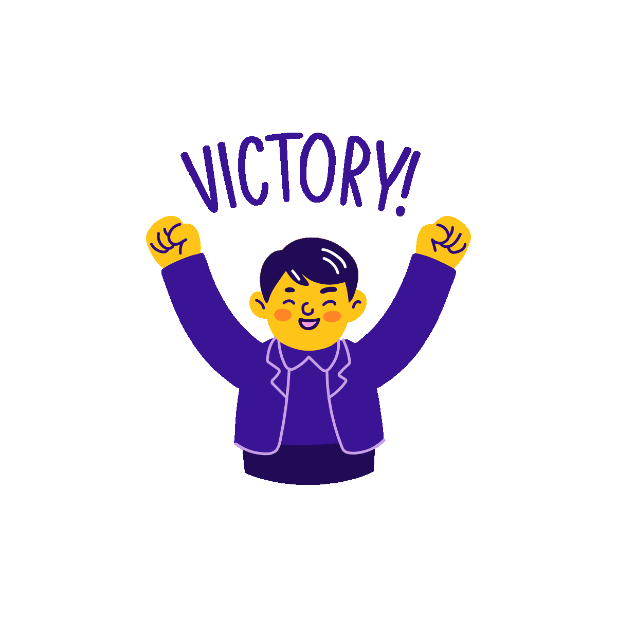 Victory champion cartoon animated sticker