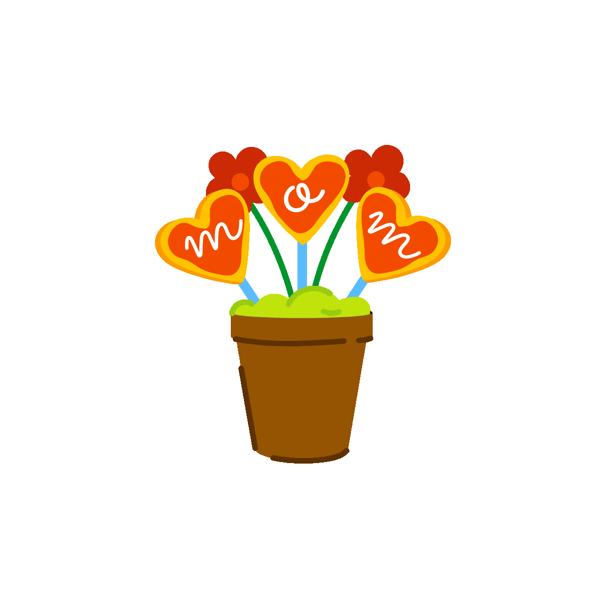 Well Designed Flat Sticker of Flowerpot