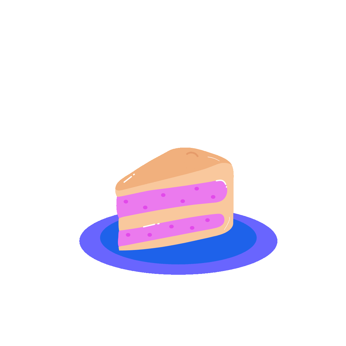 Fathers Day Cake Animated Flat Sticker