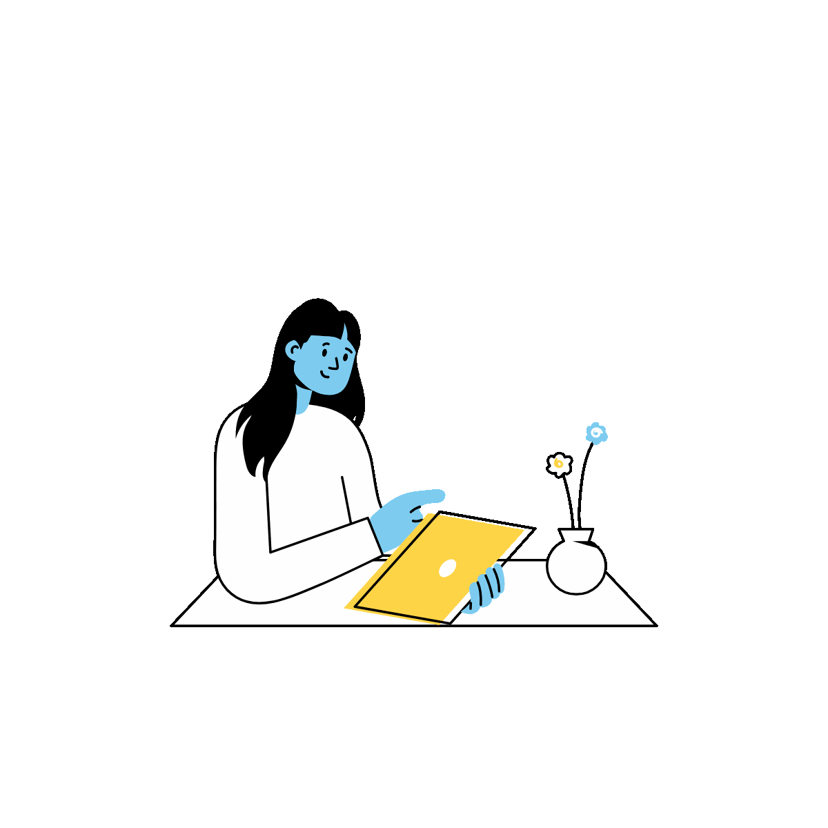 Event Management Outline Mini Animation Illustration