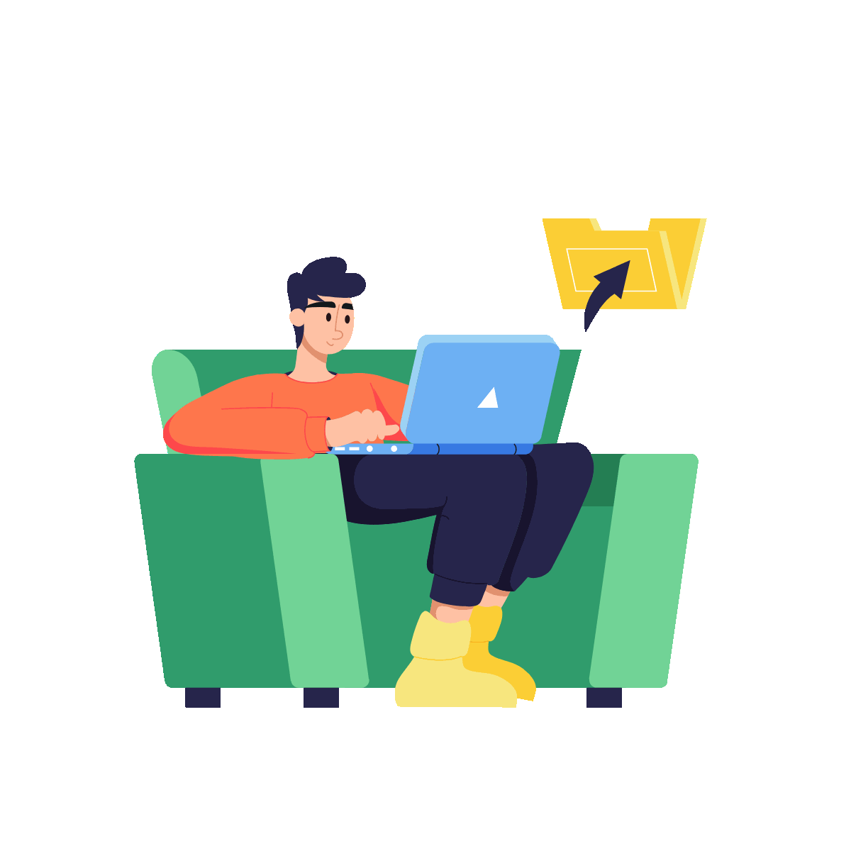 Flat Animated Online File Sharing Design