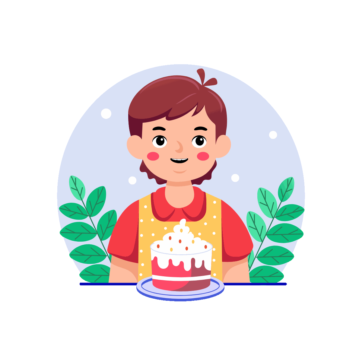 Birthday Cake Flat Animated Illustration