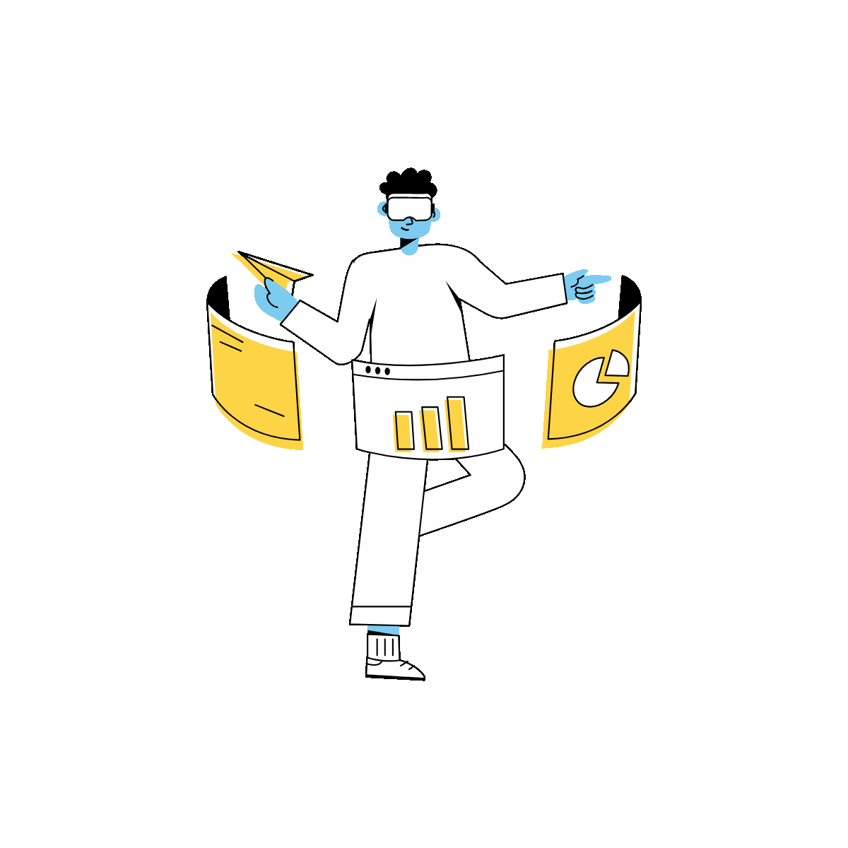 VR Business Outline Animation Illustration