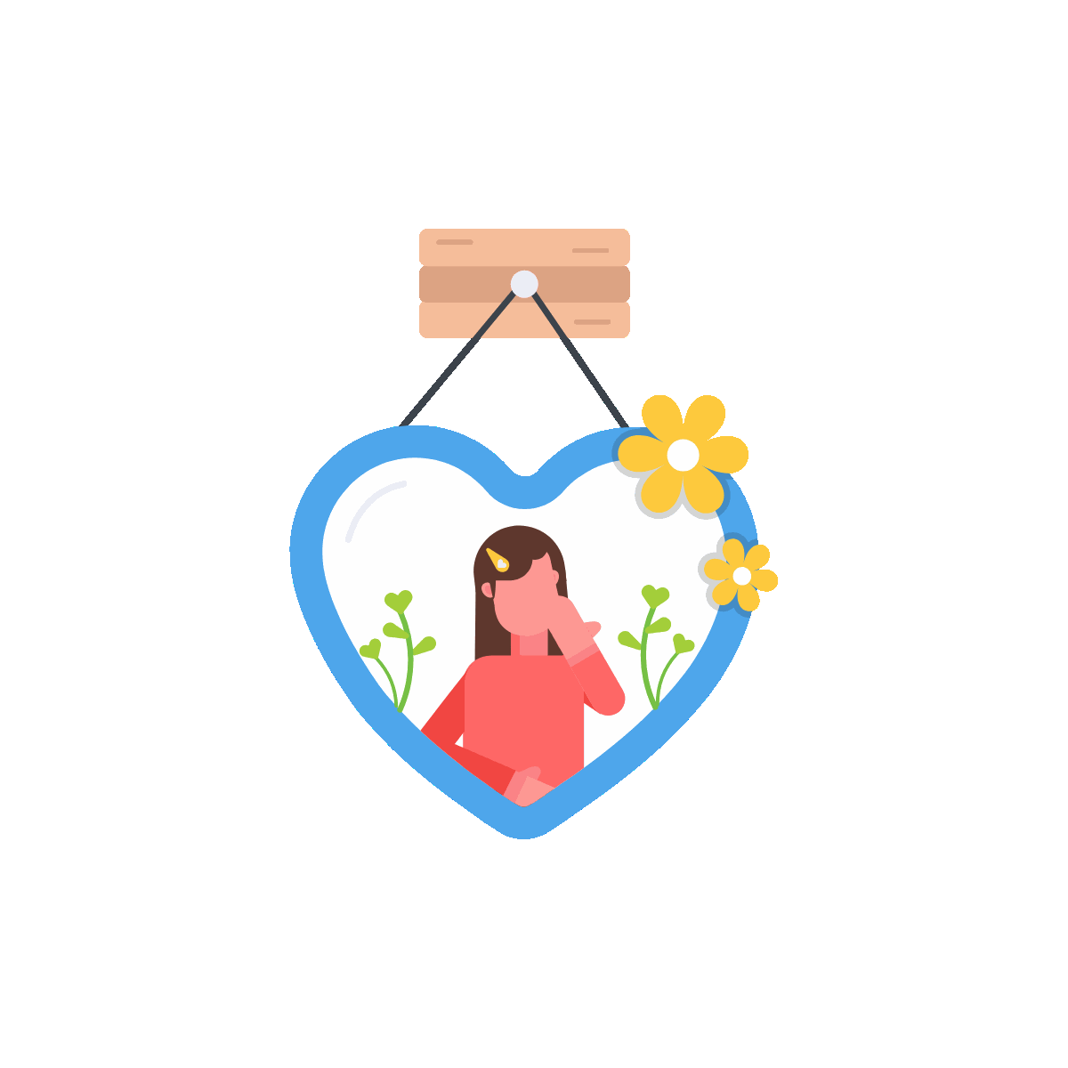 Animated icon of a heart frame