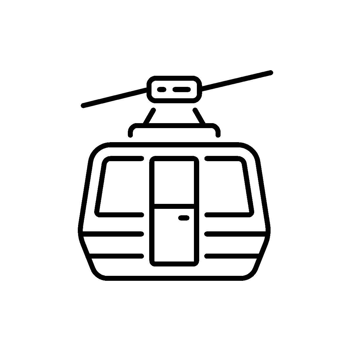 Cable car for scenic mountain transportation