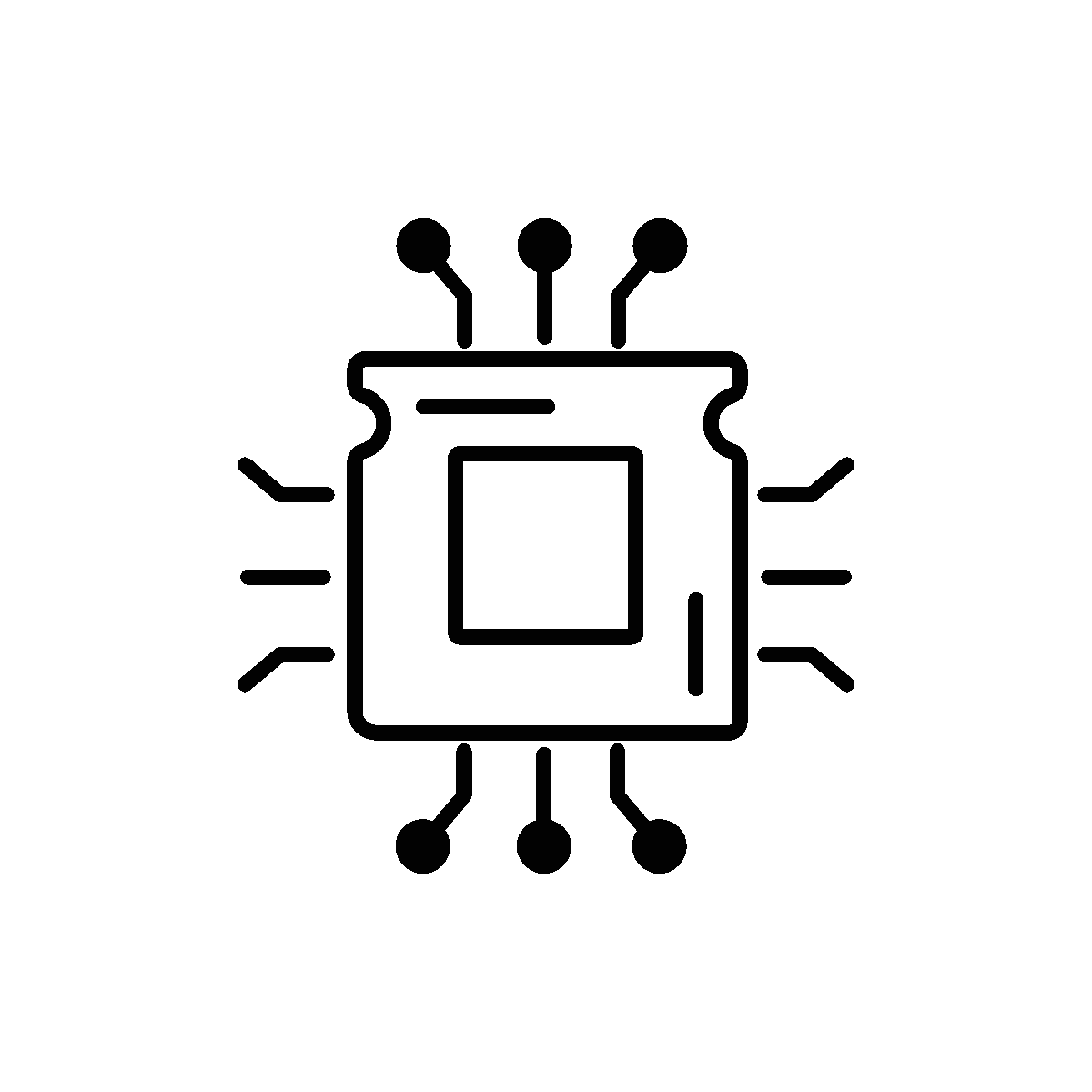 Outline Animated AI Chip Technology Icon