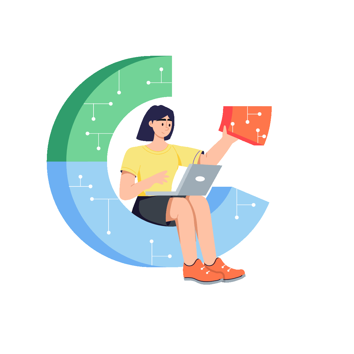 Flat Animated Expert Statistician Design