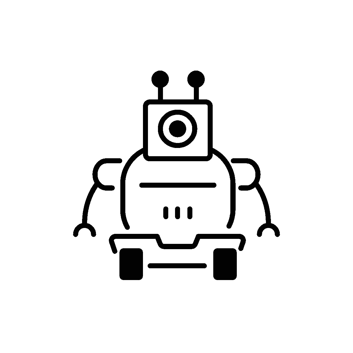 Linear Animated Robot Camera Outline Icon