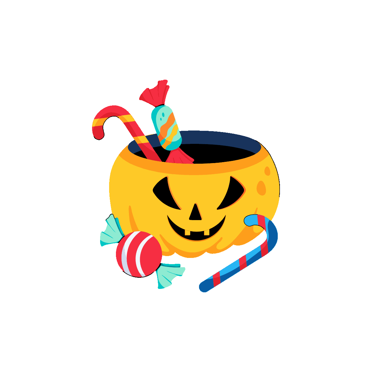 Get a spooky flat icon of Halloween candies