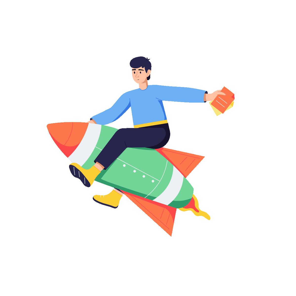 Flat Animated Business Launch Design