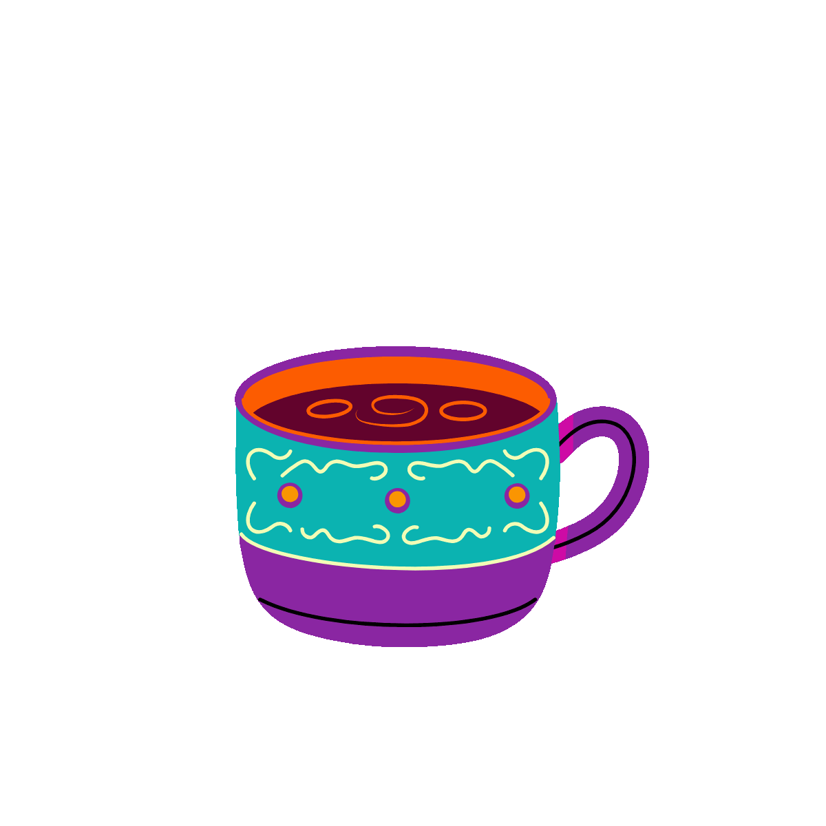 Hot Coffee Flat Animated Sticker Design