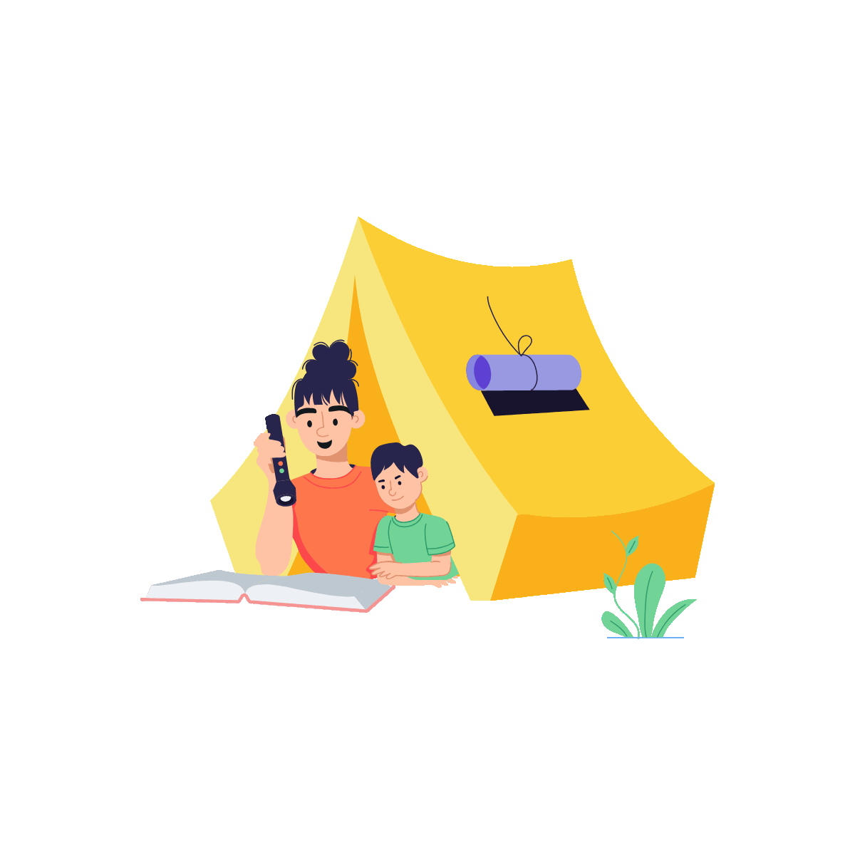 Easy to Use Flat Animated Camping Stories