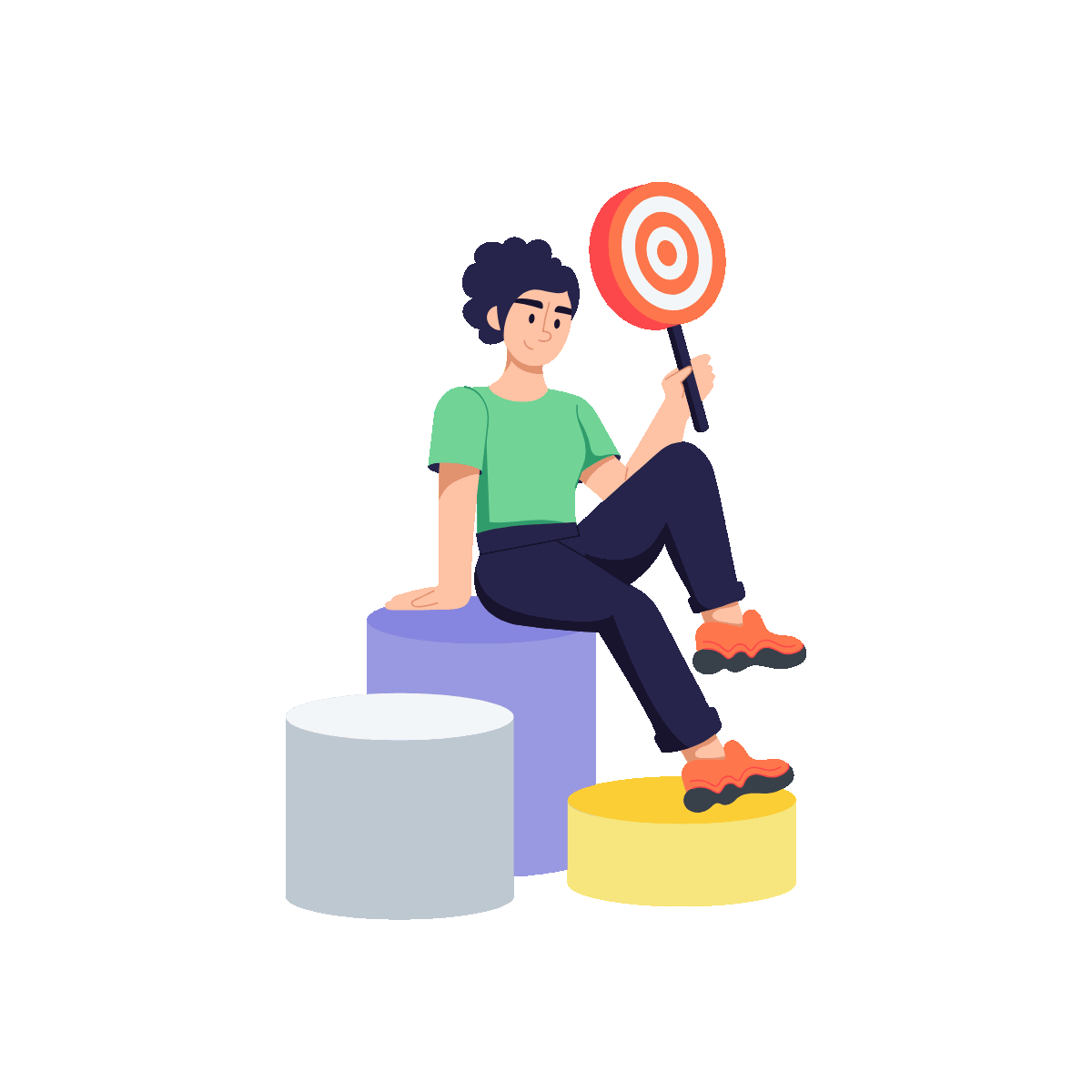 Flat Animated Business Goal Illustration