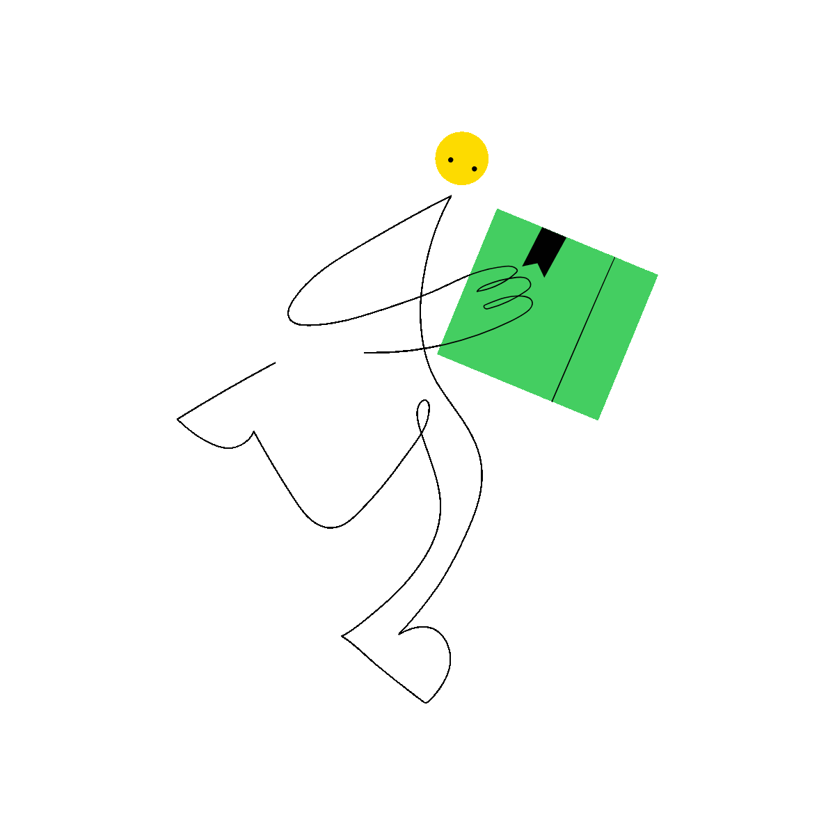 Delivery Animated Character Illustration