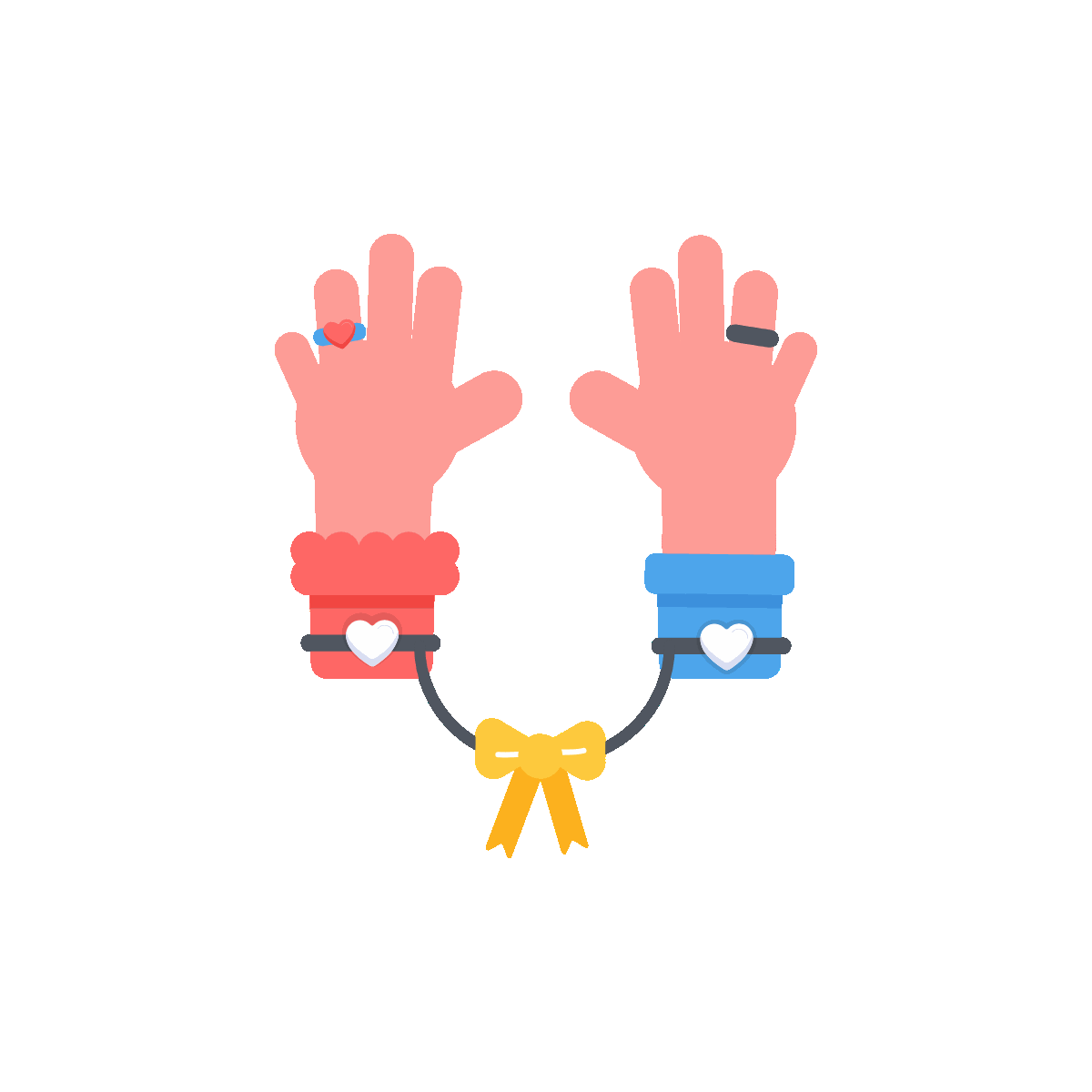 Animated icon of a handfasting ceremony