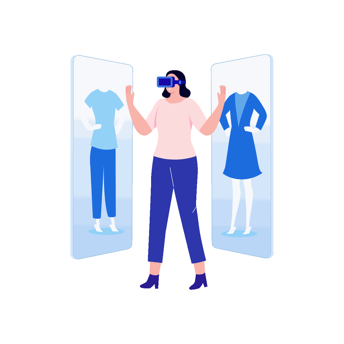 Virtual Shopping Flat Animated Illustration