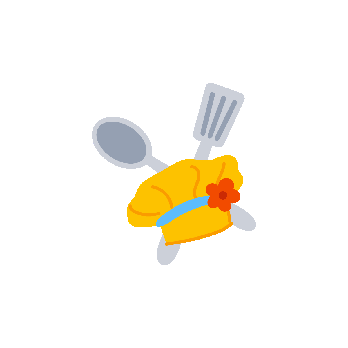 Flat Animated Sticker of Kitchen Tools